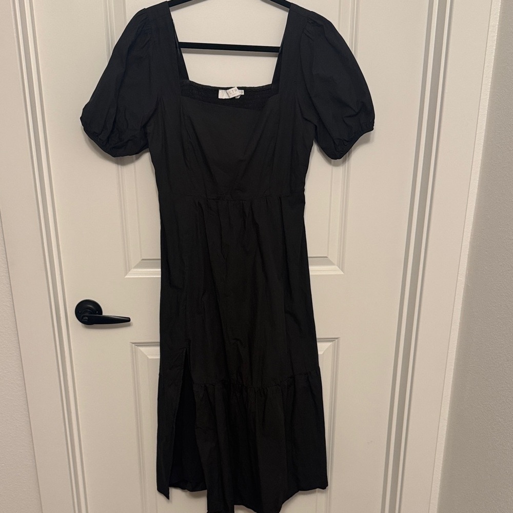 Astr The Label Black Midi Dress, Large